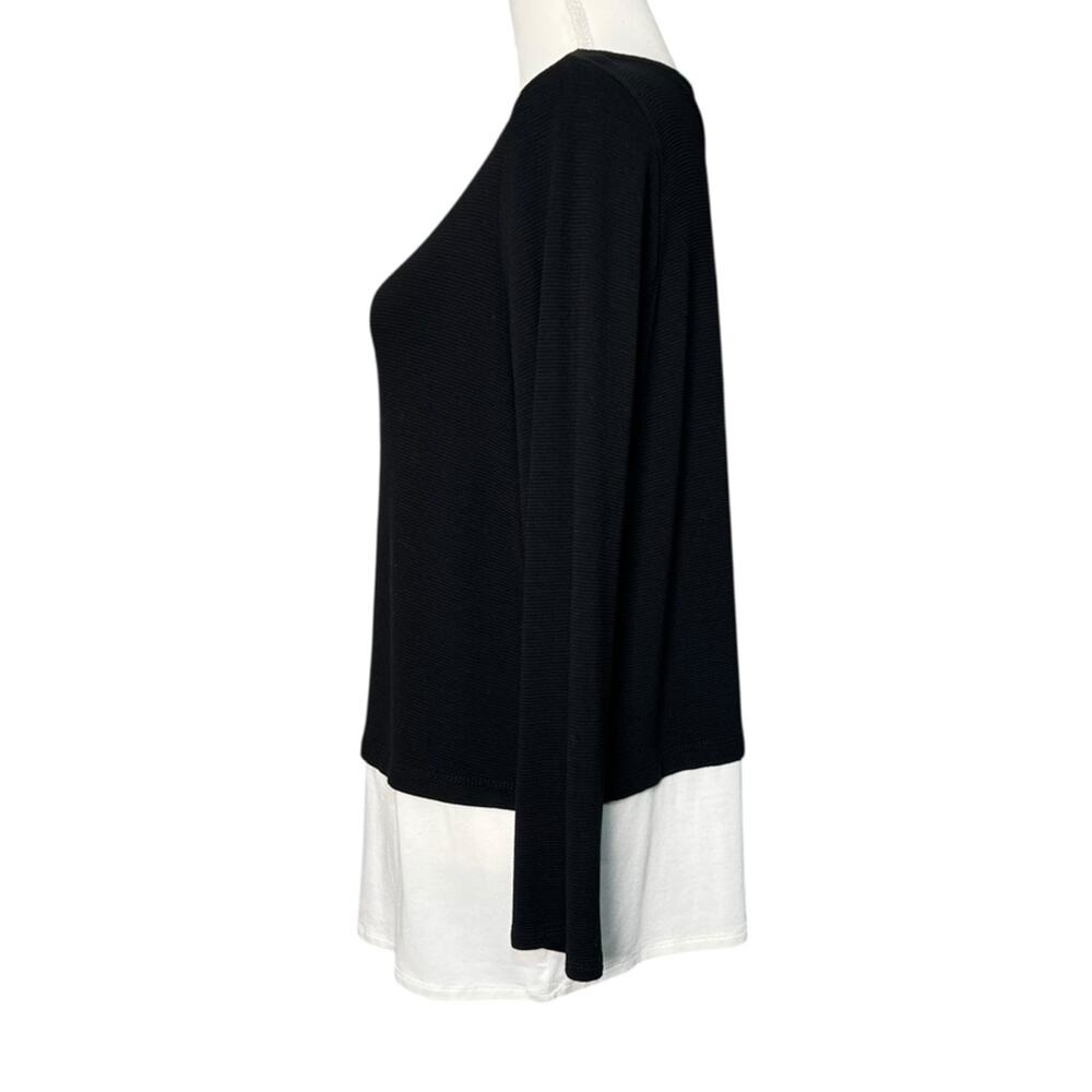 J. Jill Wearever Collection Women’s Black with White Sweater Size MP - Picture 2 of 5
